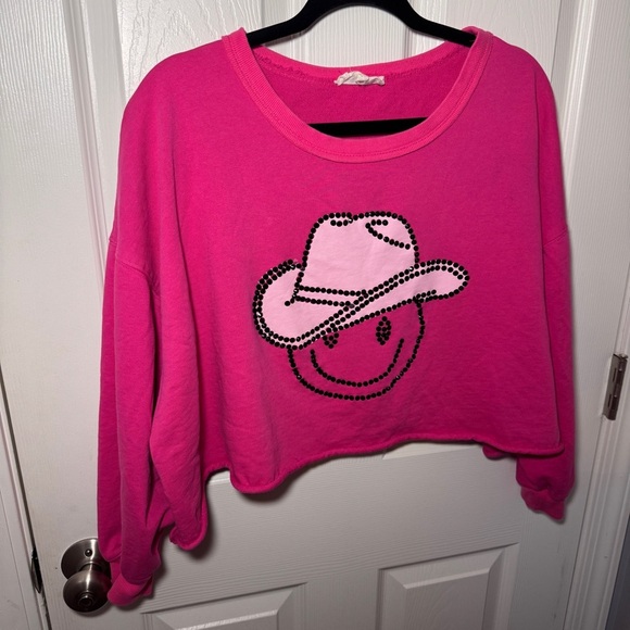 Peach Love Preppy Cropped Sweatshirt - Picture 4 of 11